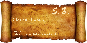 Steier Baksa névjegykártya